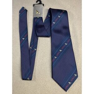 GRACE BOON Australia‎ Navy Tie Kangaroo Stripe Mens Polyester 4"x57" Made AUS